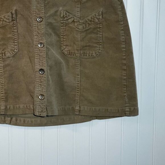 Signature Studio Mini Corduroy Skirt Womens 16 Tan Button Front Short Y2K 90’s - Picture 5 of 8